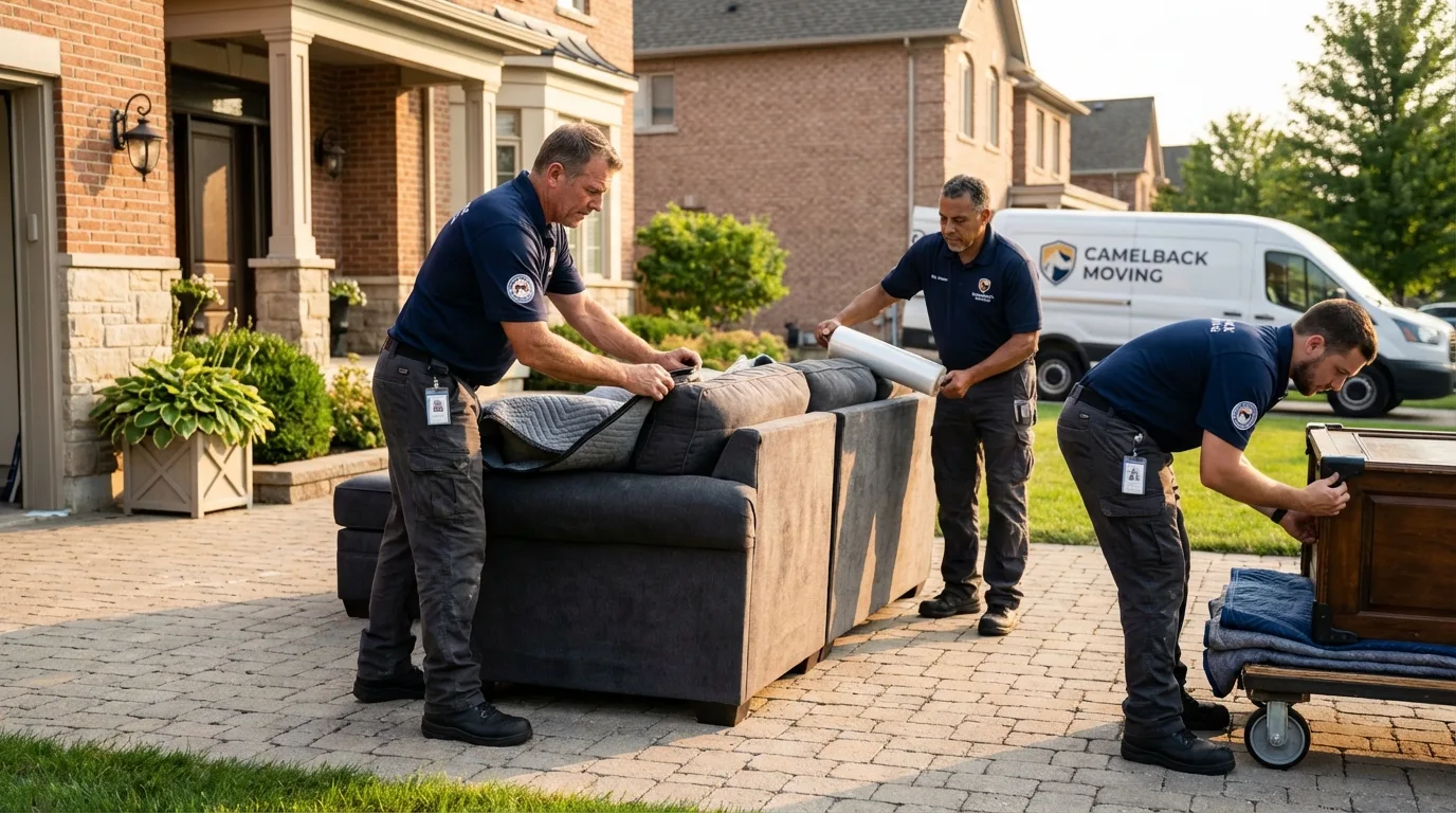 Large estate moving crew wrapping furniture in Hillside, IL